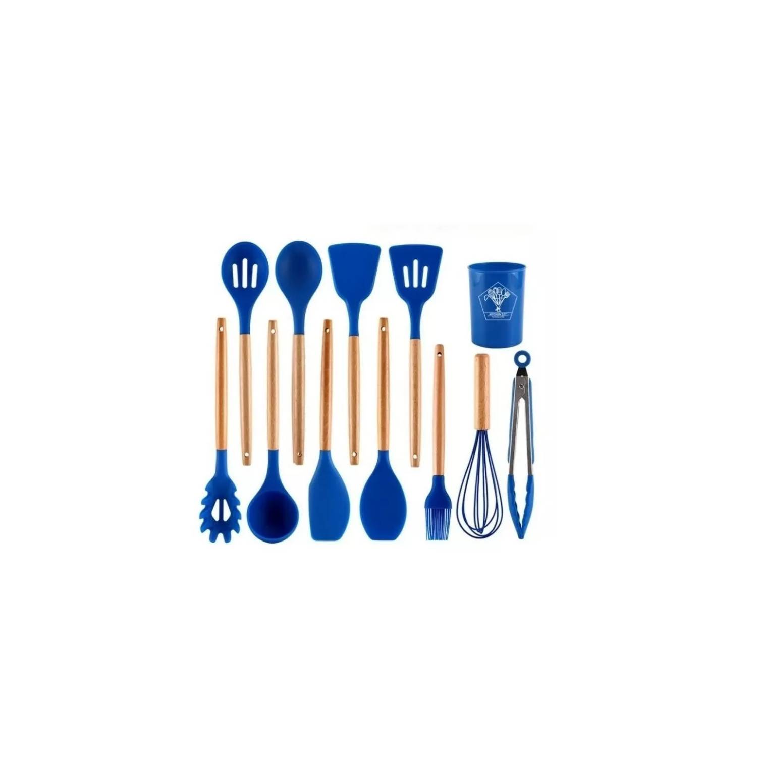 Juego de 12 Utensilios de Cocina de Silicona - Set de utensilios cocina de  alta calidad, resistentes al calor, antiadherentes y fáciles de limpiar -  Kit completo para uso diario en la