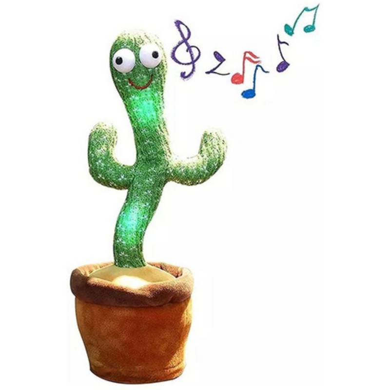Juguete de cactus bailarín que imita, Muñeca de peluche que habla y canta,  carga USB, para bebés y niños pequeños, repite lo que dices, 120 canciones  integradas, luz LED
