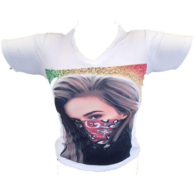 Blusa Camiseta Body En Cuello V Manga Corta Para Dama Mujer GENERICO