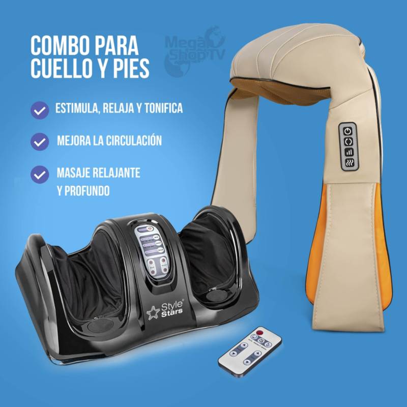 Combo: Masajeador eléctrico Pies + Masajeador Cuello Espalda