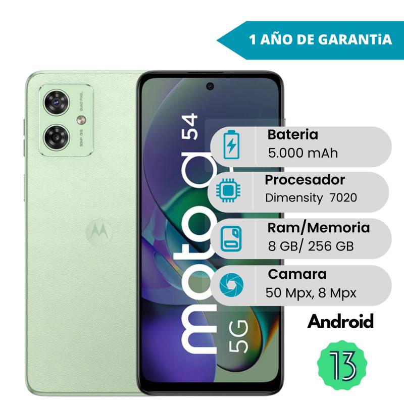 Smartphone Moto G54 8+256GB Verde Menta
