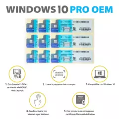 MICROSOFT - Windows 10 Pro OEM  Etiqueta COA