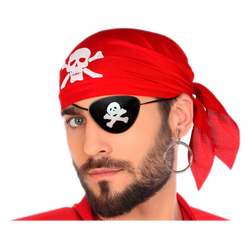 Juego de 4 piezas de parches de sombrero pirata, accesorios de pirata,  máscara de ojos pirata, diadema de pirata, sombrero de Halloween, cosplay