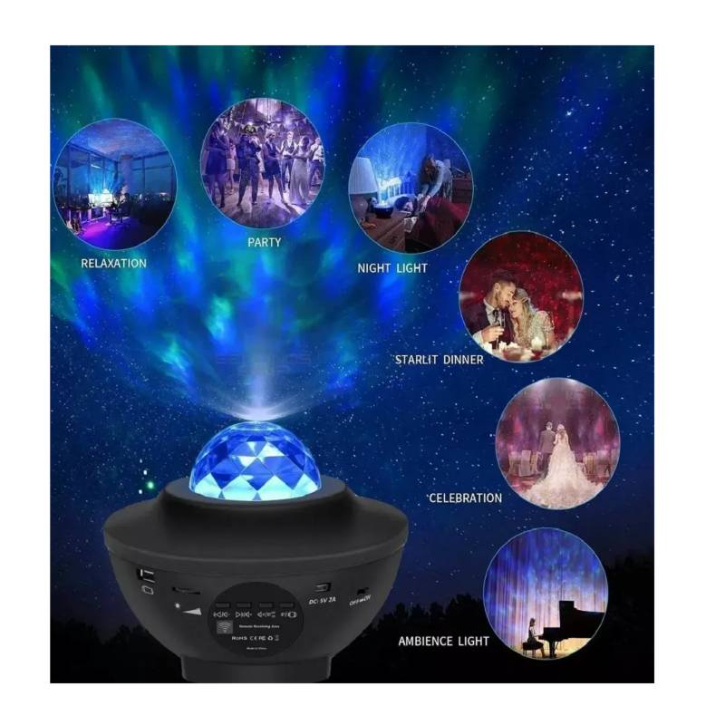 Proyector De Luz Estrellas Nebulosa Galaxia Con Bluetooth