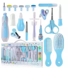 FRAGOLA KIDS - Kit De Higiene Aseo Cuidado Para Bebe 21 Pzas Azul