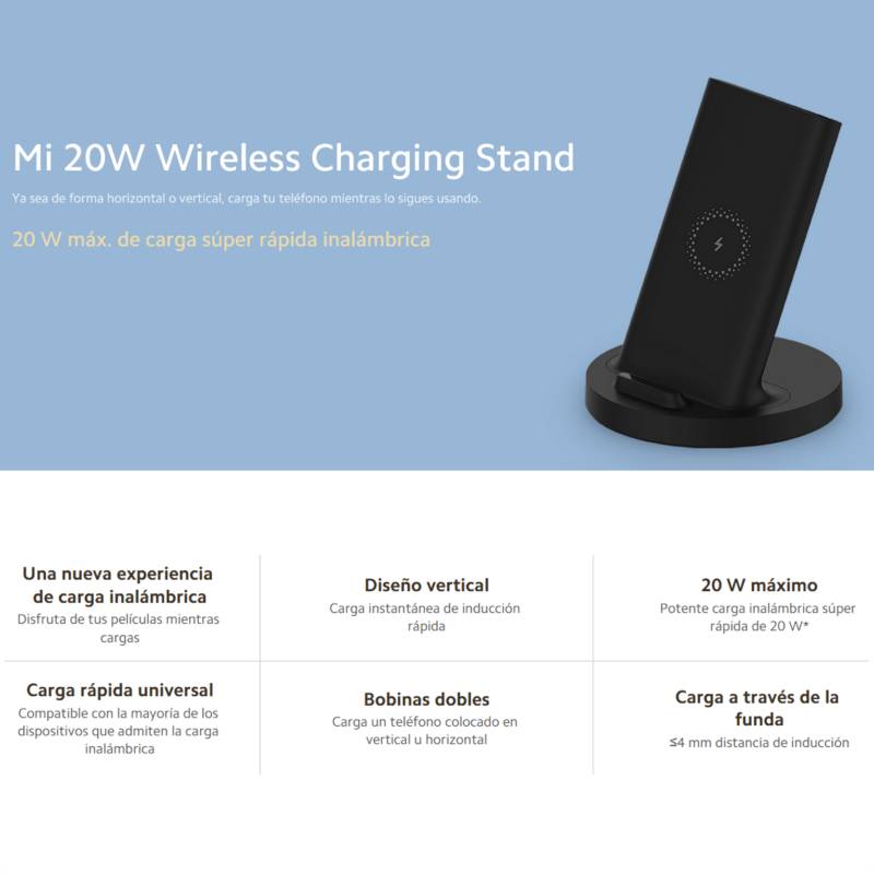 Xiaomi Cargador Mi 20W Wireless Charging Stand 