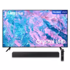 SAMSUNG - Combo Tv SAMSUNG 65" Smart Tv 4k UHD Crystal + Barra de Sonido Samsung 2.0 CH Hw