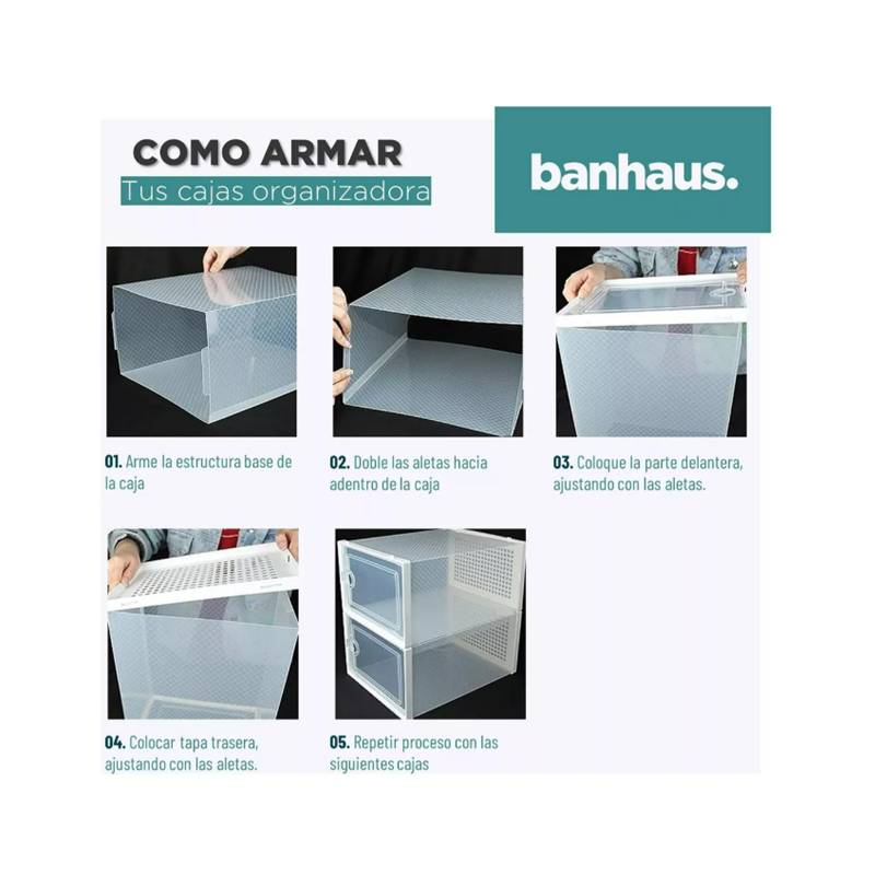 Cajas Organizador De Zapatos Set 4 Zapatero Apilable Casatua GENERICO