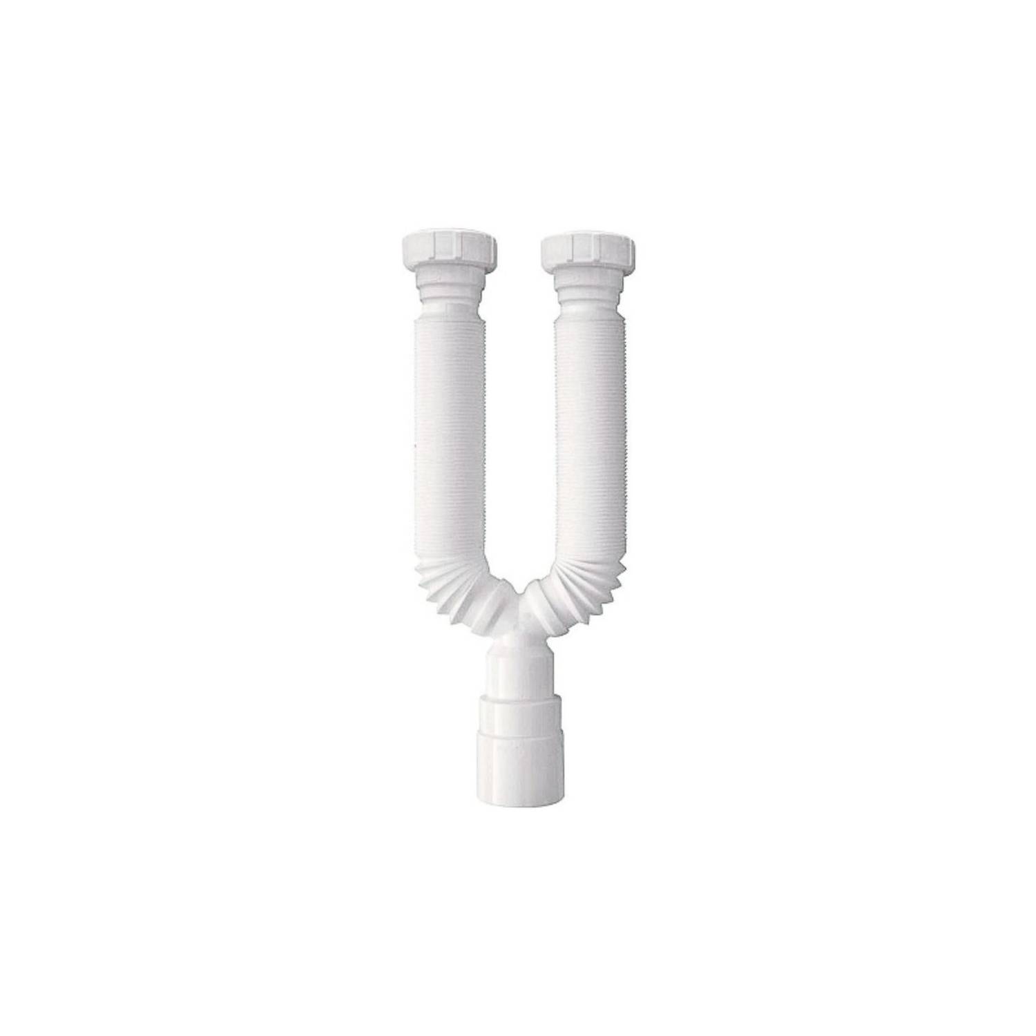 Sifón flexible blanco para lavabo 11/4 x diámetro 32 - 40 mm - Hydrabazaar