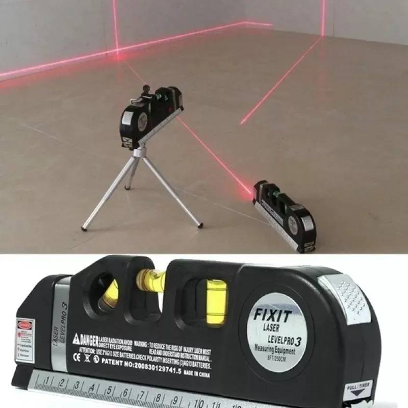 Nivel laser con tripode burbujas luz led apuntador laser GENERICO
