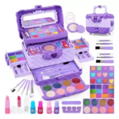 GENERICO - Kit De Maquillaje Infantil 54 Piezas Para Niña Morado
