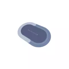 GENERICO - Tapete Baño Súper Absorbente Antideslizante Ovalado Azul