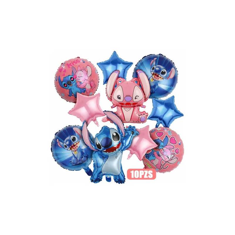 5 Globos Metalizados Lilo & Stitch Set Cumpleaños Stitch