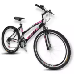 ATILA - Bicicleta todoterreno para mujer rin 26 18 cambios negro