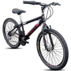 ATILA - Bicicleta todoterreno para niño Rin 24 18 cambios negro