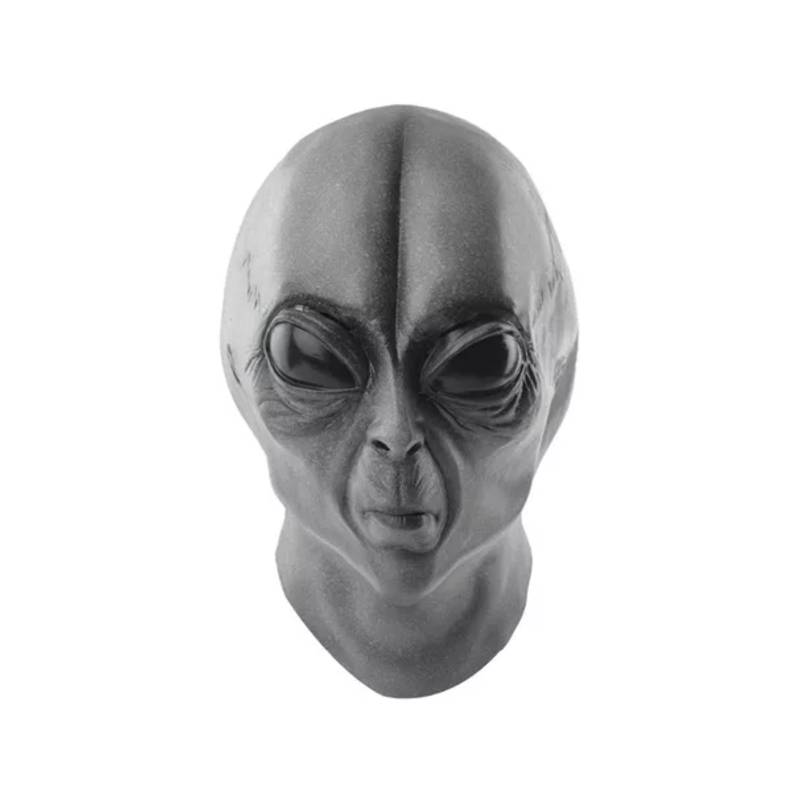 Máscara Alien Extraterrestre Gris Látex Disfraz Halloween GENERICO