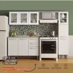 BERTOLINI - Cocina Integral de 2,20 cm  Acero al carbono Incluye Lavaplatos