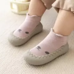 GENERICO - Medias zapatos con suela de goma para bebés