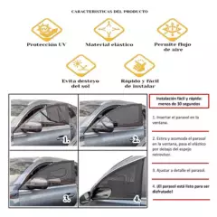 VELBROS - Parasol Ventana Delantera Carro Cortina Tapasol Protector X1 - Negro