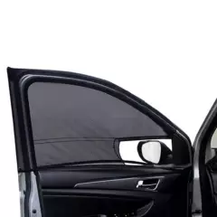 VELBROS - Parasol Ventana Delantera Carro Cortina Tapasol Protector X2 - Negro