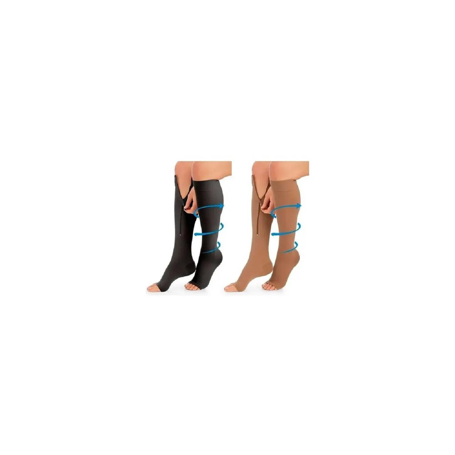 Compression stockings, Half anti varices with zipper