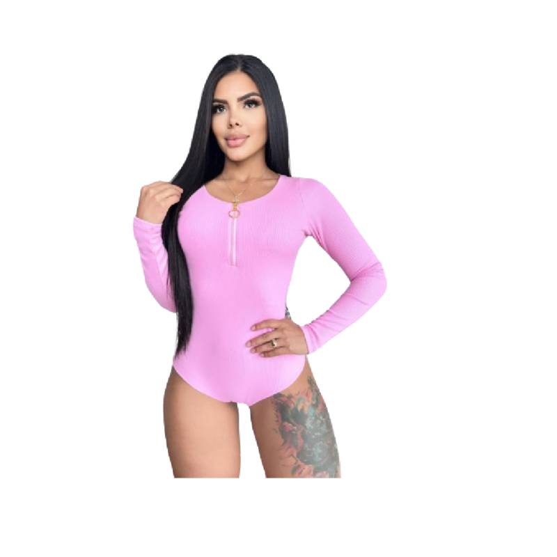 Body manga larga para mujer