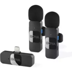 BOYA - Micrófonos Boya By-v2 Para Iphone Color Negro Original