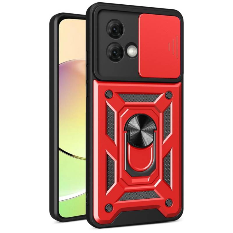 Funda Case Protector Cámara Slider Compatible Motorola G84 5G Rojo