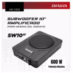 AIWA - Subwoofer Para Carro Aiwa Plano Bajo Amplificado 600 W 10 Pulgadas
