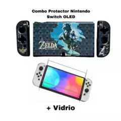 NINTENDO SWITCH - Acrilico Diseño Zelda Caballo + Vidrio Protector Para Switch Oled