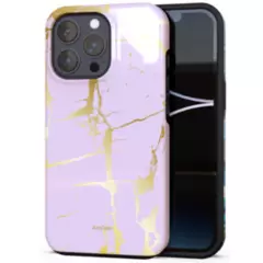ARTSCASE - Estuche Funda Protector para iPhone 14 Marble Gold Grunge