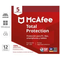 GENERICO - Antivirus McAfee Total Protection 5 Dispositivos 1 año