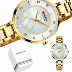 CURREN - Reloj Curen 9051 Para Mujer Análogo Moda Elegante Cristal Diamante