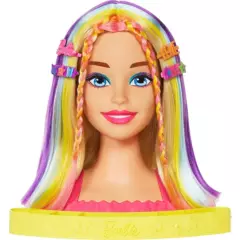 MATTEL - Barbie Cabeza Peinado De Lujo Totally Hair Neón Styling Head