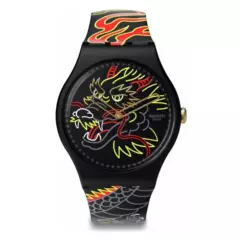 SWATCH - Reloj Swatch Dragon In Wind Pay So29z137-5300 Correa Negra