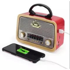 GENERICO - Parlante radio vintage con bluetooth USB emisora recargable JX203