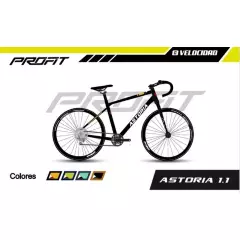 PROFIT - Bicicleta Profit Astoria 8Vel Gris Turquesa Ruta