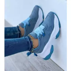 GENERICO - Tenis Azul Bellos Dama Zapatillas Zapatos Mujer Lindos Moda Casual