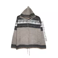 GENERICO - Saco suéter chaqueta en lana alpaca con capota