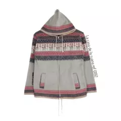 GENERICO - Saco suéter chaqueta en lana alpaca con capota