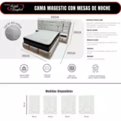 ESTILO Y CONFORT - Cama Magestic 140x190 Gris