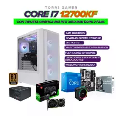 INTEL - PC GAMER INTEL CORE I7 12700KF/ TARJETA GRAFICA 3050 8GB/ 32GB RAM/ SSD 1TB M.2