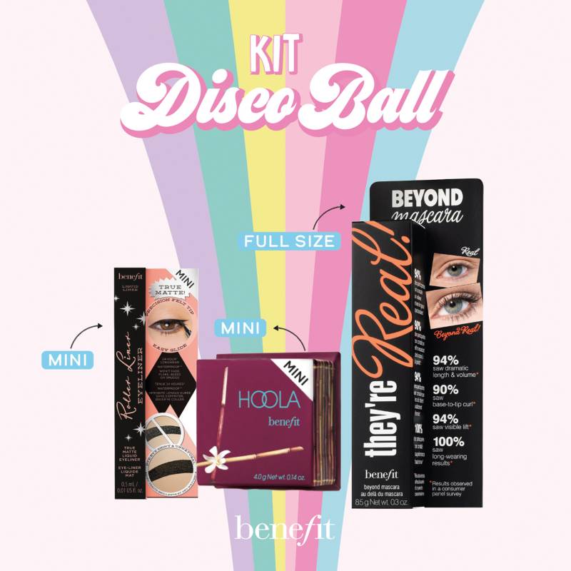  - Set de maquillaje Kit Disco Ball - Polvo Bronceador + Pestañina Alargadora + Delineador