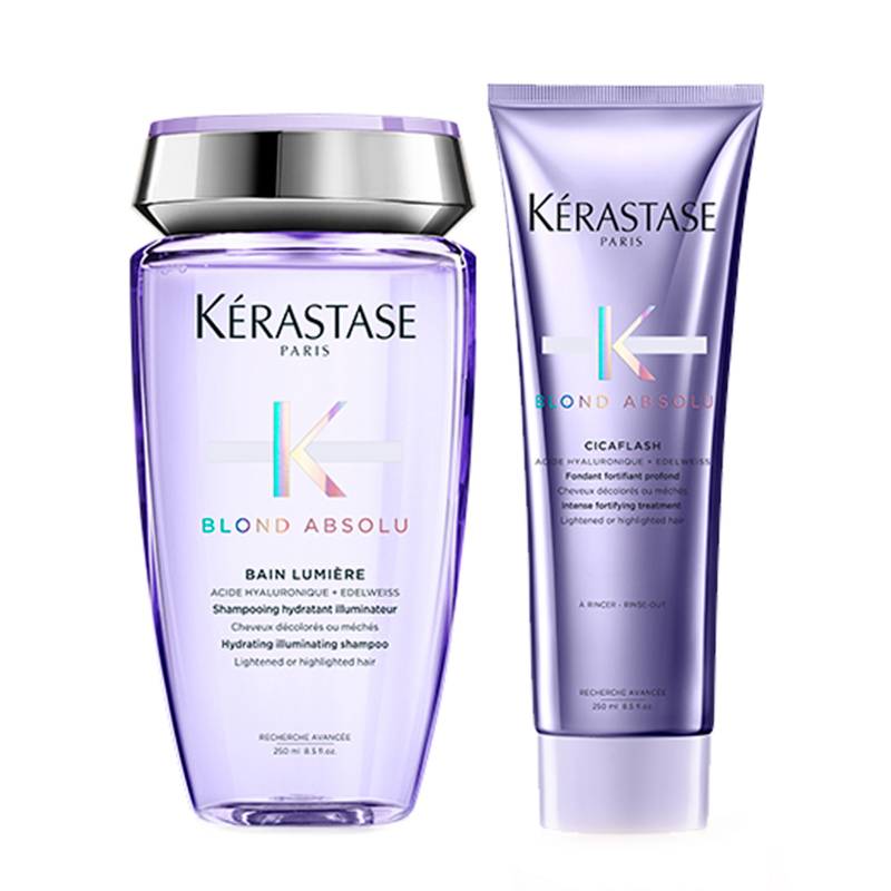 Kerastase - Kit Cuidado Rubios: Shampoo Bain Lumiere 250 ml + Acondicionador Cicaflash 250 ml
