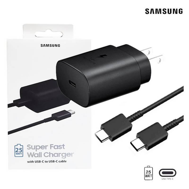 SAMSUNG - Cargador samsung 25W USB-C Super Fast Charger S10 S20 S22 Note10