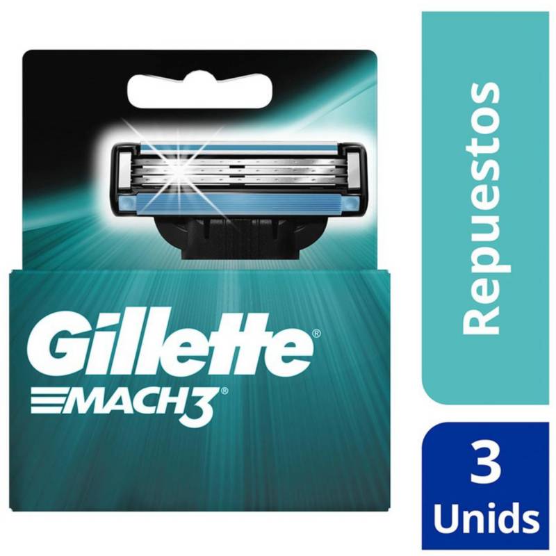 GILLETTE - Gillette mach3 cartuchos para afeitar 3 unidades