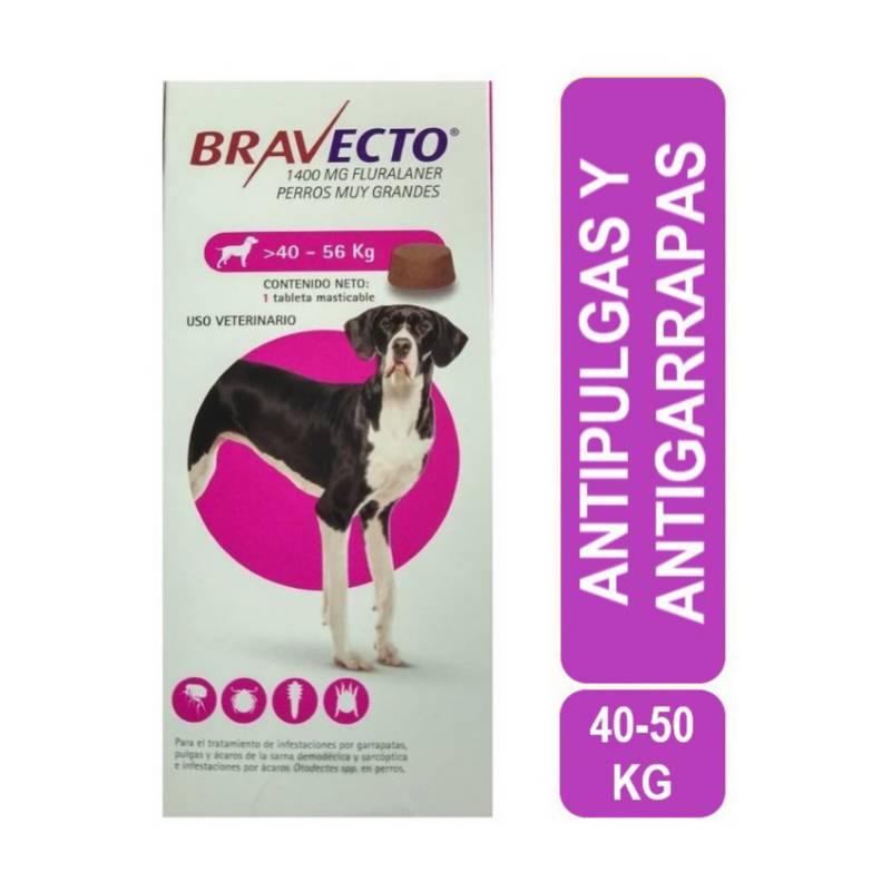 BRAVECTO - Bravecto antipulgas para perros 1400 mg 40 - 56 kg