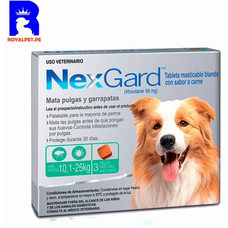 NEXGARD - Antipulgas Para Perro Nexgard 10 a 25 kg x3 tabletas