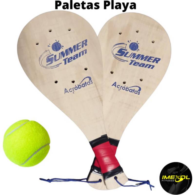 Raquetas paletas fronton madera con pelota y malla GENERICO | falabella.com