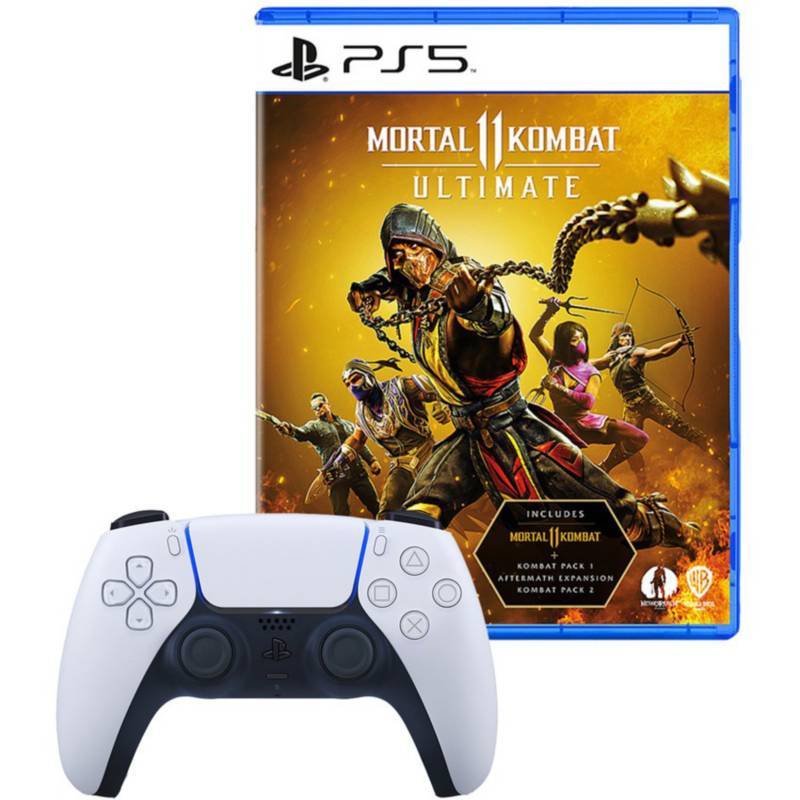 Mando Playstation 5 Dualsense Blanco + Mortal Kombat 11 Ultimate SONY